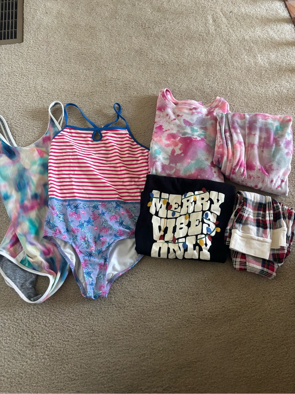 Girls Pink Tie-Dye One-Piece Swimsuit